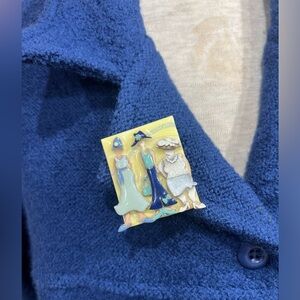 Woman Pins by Lucinda Handmade Art Pin Brooch Vintage